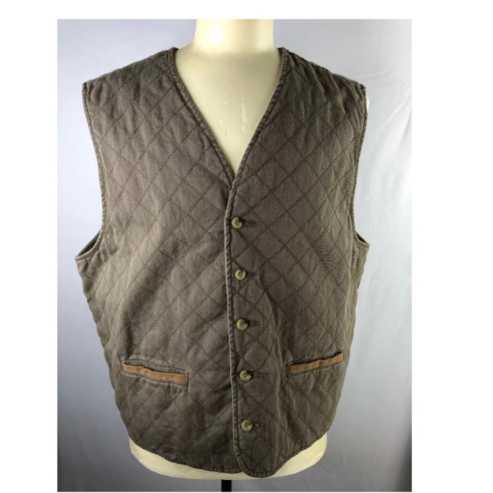 Woolrich Quilted Vest Mens Green XL in EUC VTG